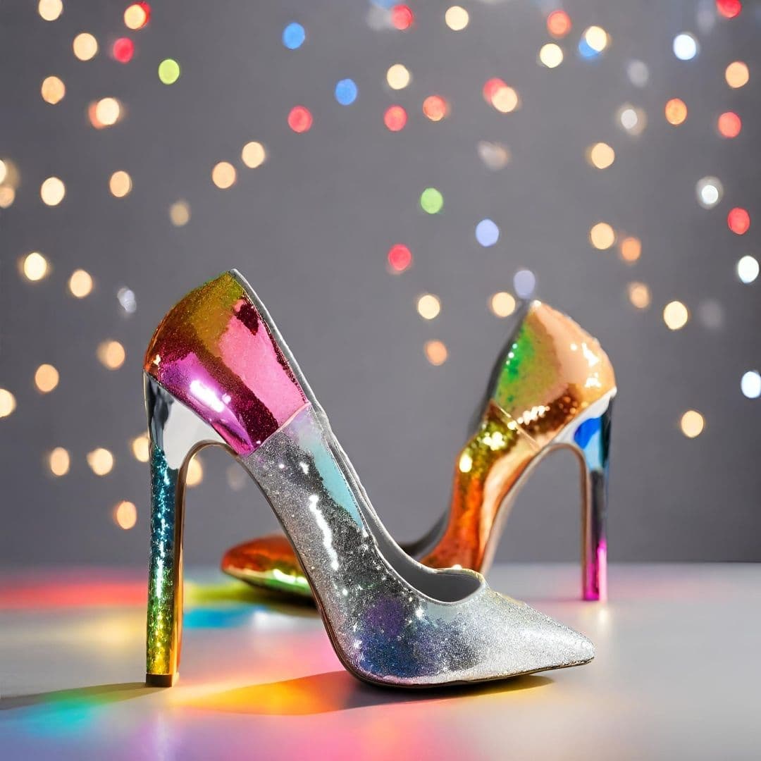 Rainbow Glitter High Heels — image 1 of 3