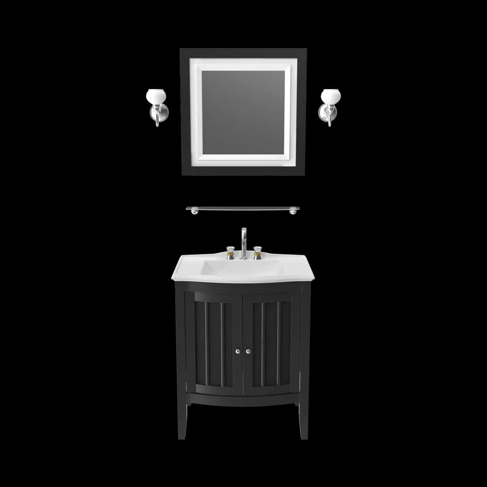 Wooden Bathroom Sink With Mirror — image 1 of 3