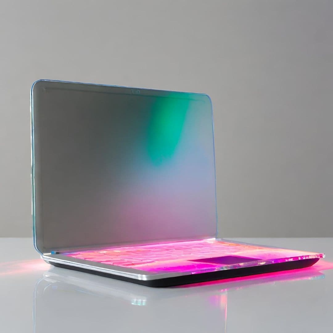 Sleek Modern Laptop with Ambient Lighting — image 1 of 2