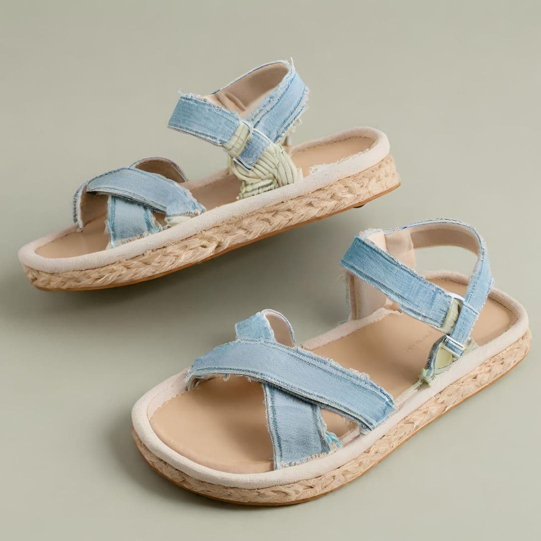 Chic Summer Denim Espadrille Sandals — image 1 of 2