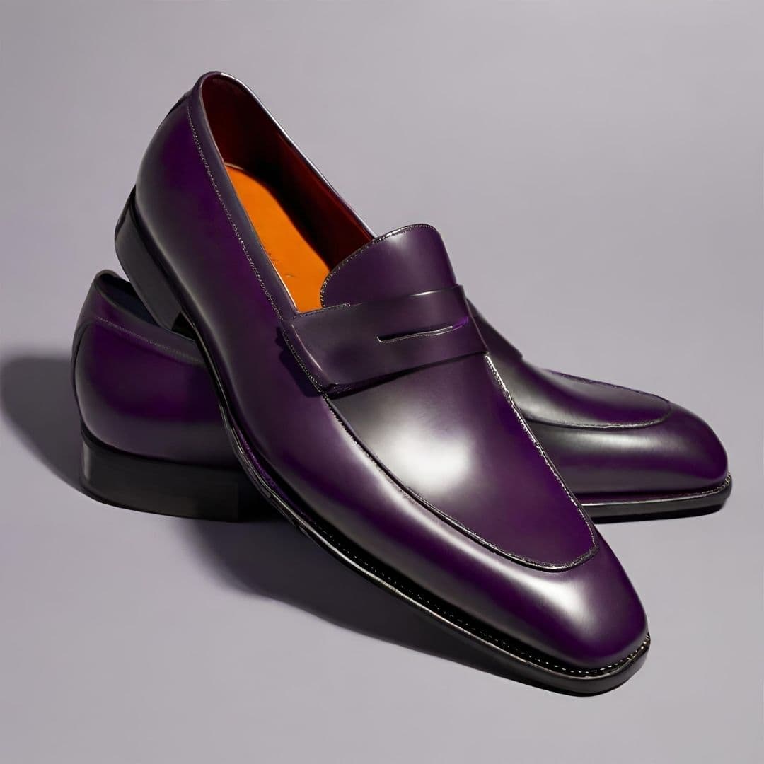 Elegant Purple Leather Loafers — image 1 of 2
